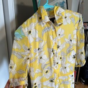 Yellow banana republic dress mint condition & stunning